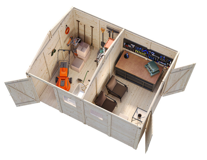 Palmako redskapsbod Aksel 3 - 9,9 m² 273 x 370 cm